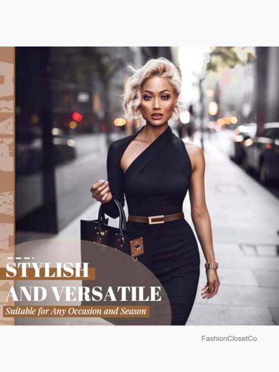 2 Pack Skinny Faux Leather Belts for Women Thin Waist Belt with Gold Buckle for